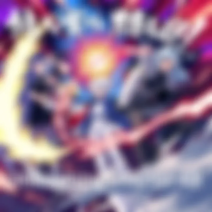 Illustration of characters from KaguRai in a fierce battle, showcasing their absolute strength and determination.