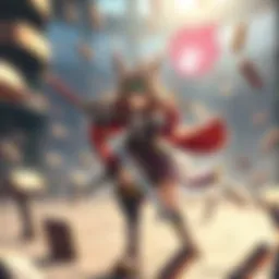 Kaguya Otsutsuki showcasing her powers in a challenging arena surrounded by obstacles.