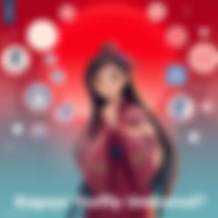 Kaguya standing in a thoughtful pose Kaguya, a character with long hair and traditional attire, appears deep in thought surrounded by various symbols representing diverse opinions