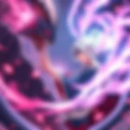 Kaguya vs. Fused Momoshiki Kaguya Otsutsuki displays her power against fused Momoshiki in a dramatic standoff, surrounded by swirling energy.