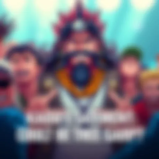Kaido making a bold statement about potential matchups with Garp, surrounded by fans debating eagerly