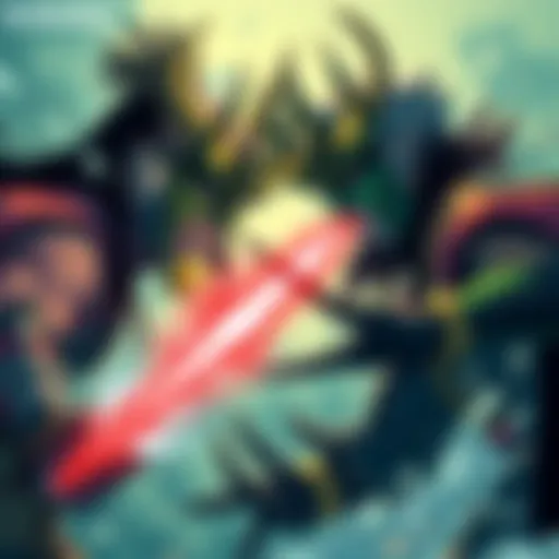 A dramatic illustration showing Kaido and Loki in a fierce standoff, highlighting their unique powers and characteristics.