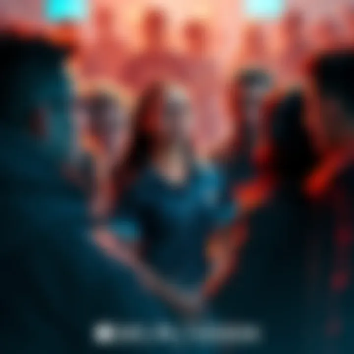 Kaine surrounded by critics A group of frustrated fans discussing the character Kaine, expressing their concerns about her role in the story.