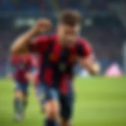 Kaiser training intensely with teammates, focused on the upcoming match against France, showcasing determination and strength.