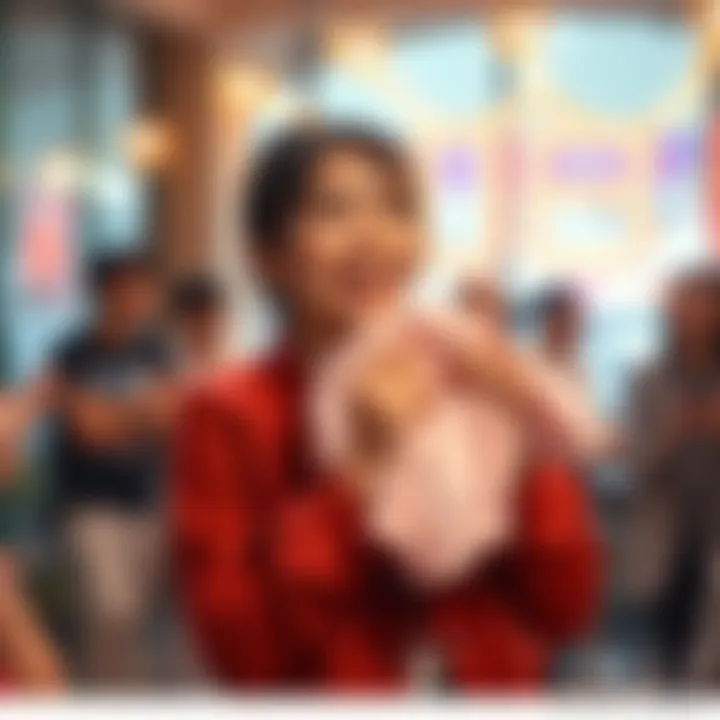 Kaji smiling while holding a baby outfit, sharing exciting news with fans