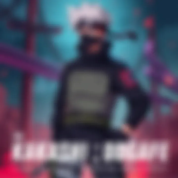 Kakashi's Bold Character Design Kakashi standing confidently with a relaxed posture, showcasing his carefree attitude