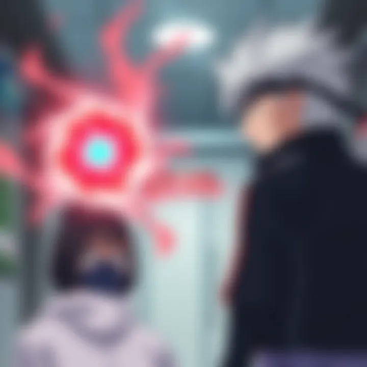 Kakashi watches in shock as Naruto demonstrates his Rasengan in the hospital, highlighting Naruto's growth as a ninja.
