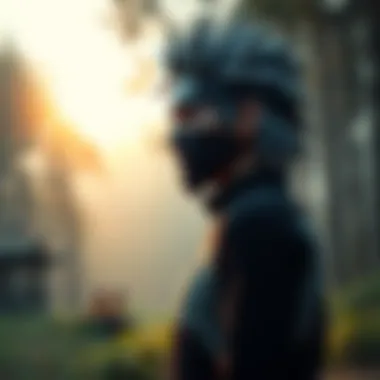 Kakashi in Reflection Kakashi standing alone in a quiet forest, his expression thoughtful as he looks off into the distance, symbolizing his internal struggle with trauma and loss.