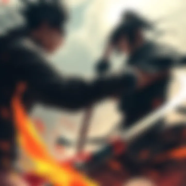 Kakazu and Hashirama face each other in an intense battle, showcasing their powerful abilities and fierce determination.