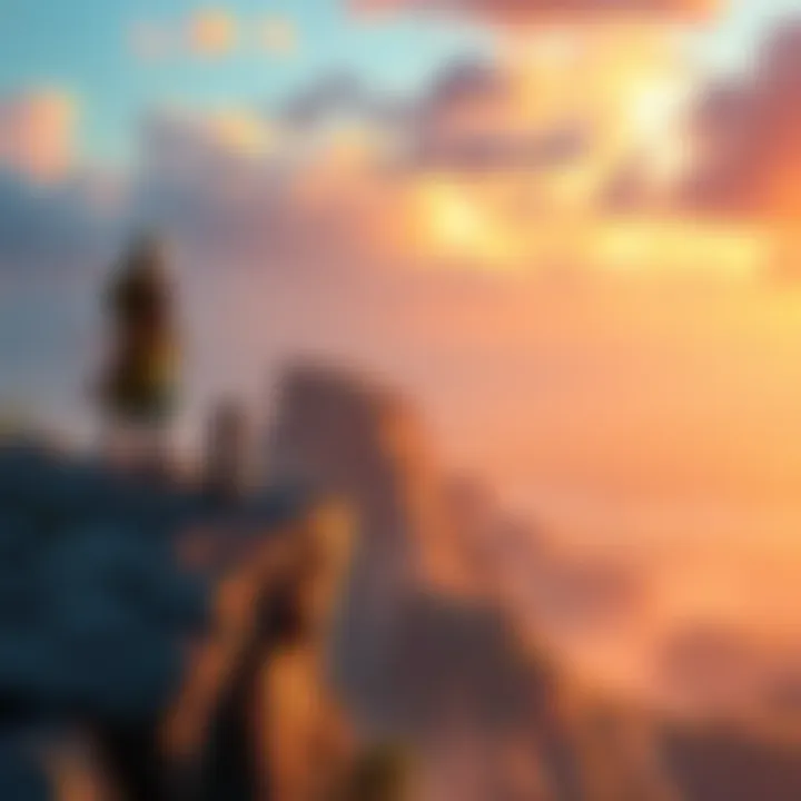 Kami stands on a cliff, watching a young Piccolo Jr. training below, reflecting on his choices.