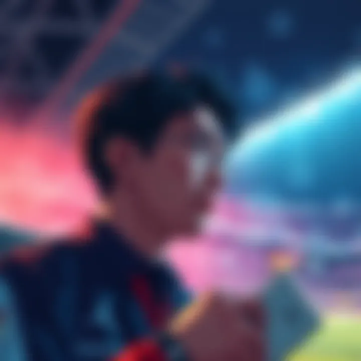 Kaneshiro intently watching the Club World Cup, possibly taking notes on the matches.