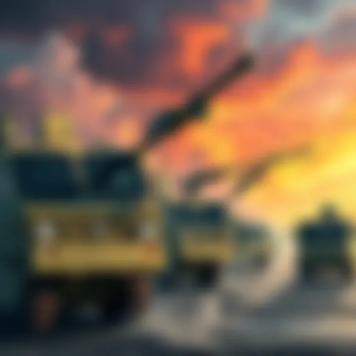 An illustration showing Kappa's unique engineering designs contrasted with military machinery. The image highlights the differences in approach between Kappa and traditional military systems.