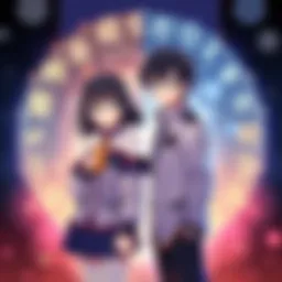 Kashimo and Mahito standing together, showing their unique bond with distinct expressions, surrounded by a dramatic backdrop highlighting their traits.
