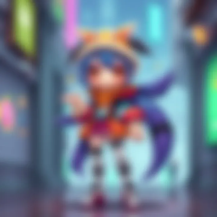 Kawa, a colorful original character from the Vroid community, stands proudly showcasing unique clothing and features.
