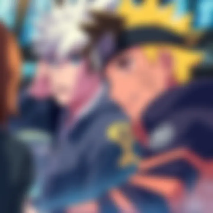 Kawaki looking at Boruto Kawaki with a serious expression watches Boruto enjoying life with friends, indicating feelings of jealousy.