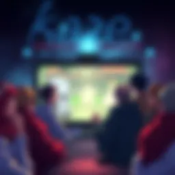 Group of fans discussing Episode 5 of Kaze no Yojimbo with visuals on a screen
