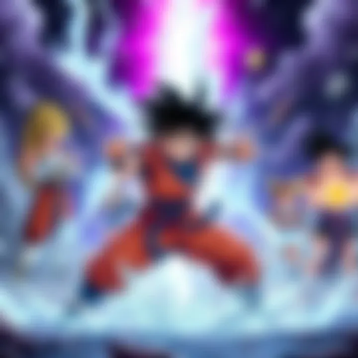 Ken-OH showcasing his powers in a battle scene against iconic Dragon Ball characters.