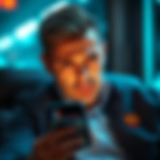 Ken Urana looking concerned while reading negative comments on his phone
