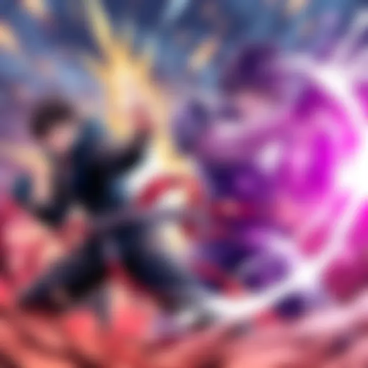 A dramatic fight scene from Kengan Omega Chapter 349 showing characters in intense battle poses