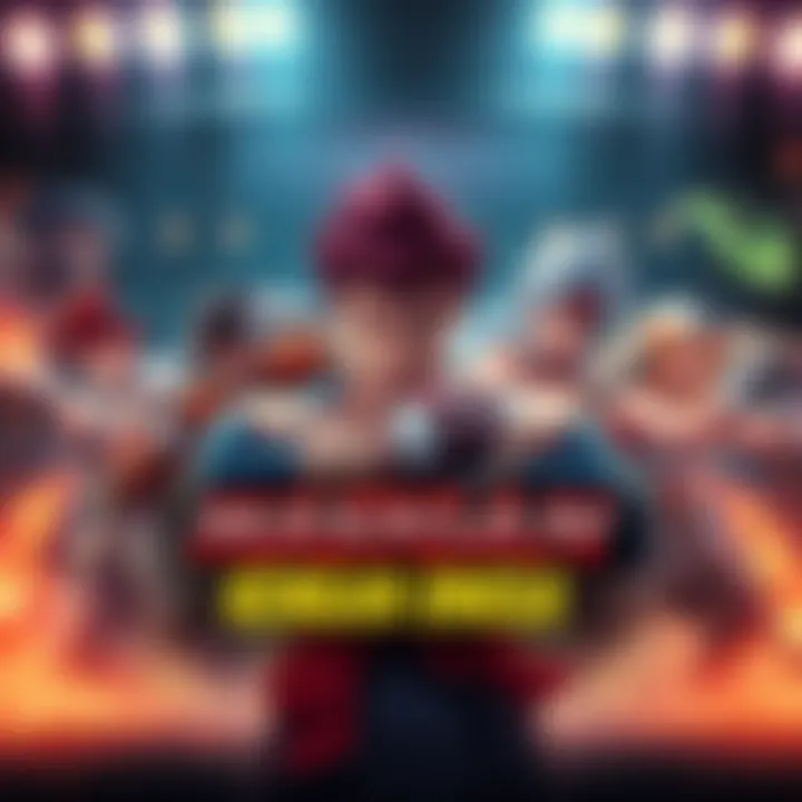 A lineup of diverse fighters from Kengan Omega, showcasing their unique fighting styles and intense expressions in a dramatic arena setting.