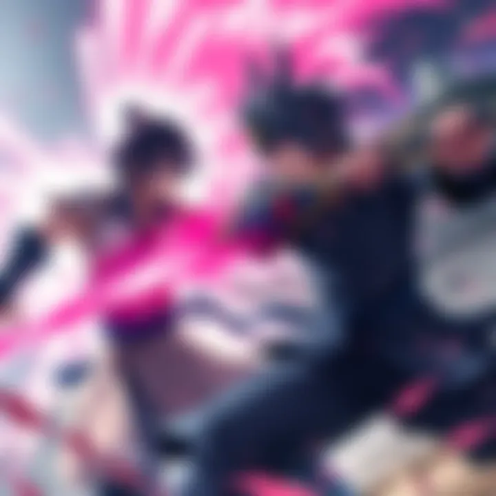 Kenjaku dodges an attack while Miwa strikes Kenjaku skillfully avoids a Bird Strike, while Miwa attempts to land a hit with his sword technique