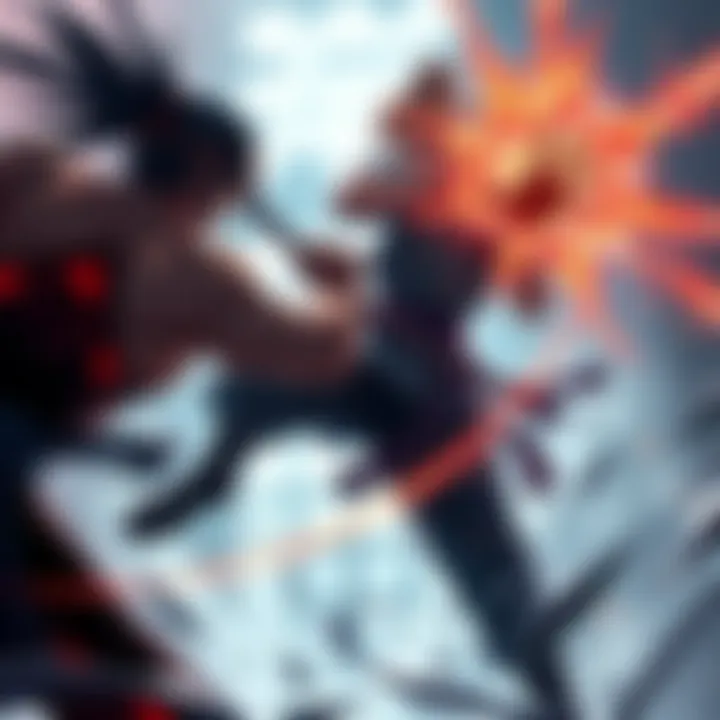Kenjaku battles Choso and Yuki in an intense fight scene, showcasing his skills