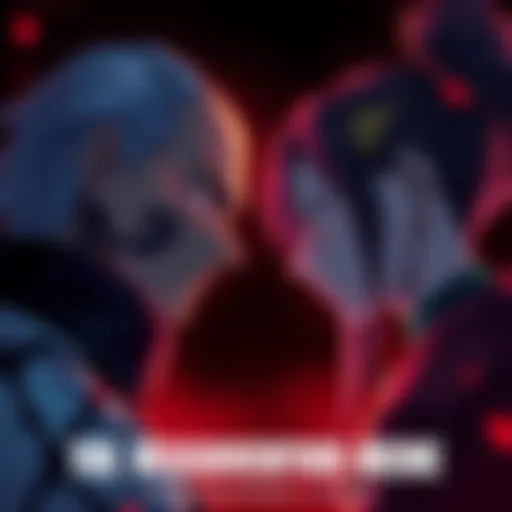 Kenjaku and Sukuna facing each other with intense expressions, surrounded by a dark background, showing their contrasting emotions and motives.