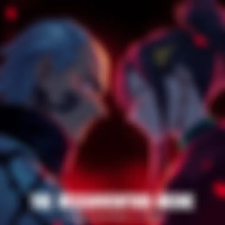 Kenjaku and Sukuna facing each other with intense expressions, surrounded by a dark background, showing their contrasting emotions and motives.