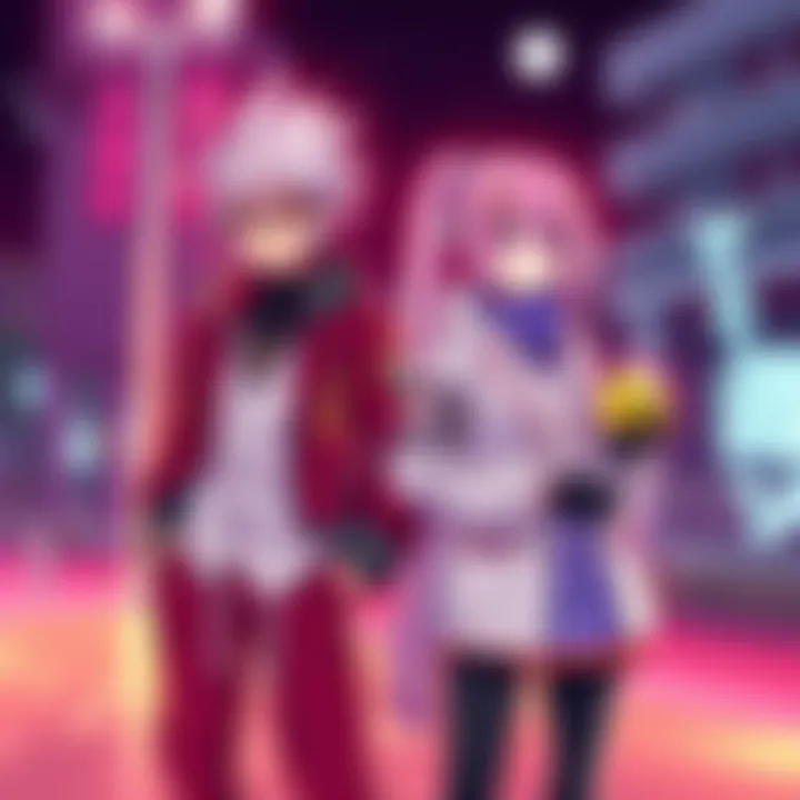 Kenpachi and Yachiru showcase their distinct fashion, standing confidently with stylish outfits and vibrant colors.