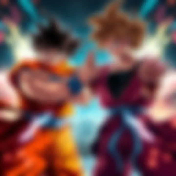 Kenshiro and Z Goku preparing for battle, showcasing their fighting stances and intense expressions.