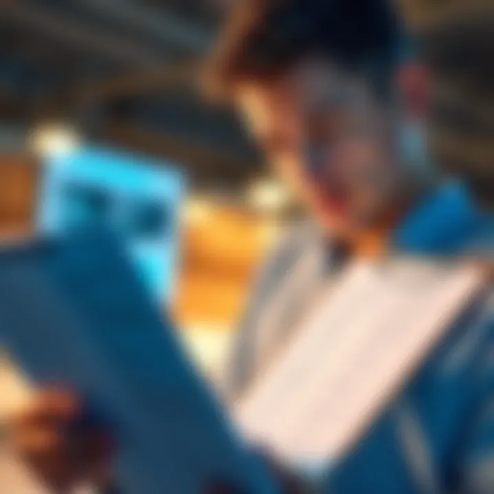A person reviewing a list of important findings on a clipboard, highlighting unbiased information, with a thoughtful expression.