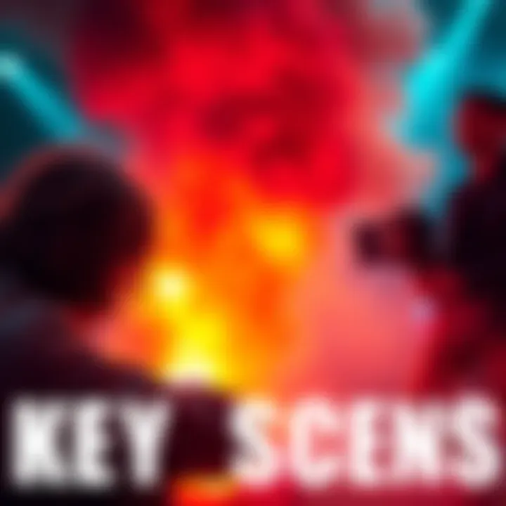 A dramatic moment in a film where characters face a pivotal decision, showcasing their emotions and conflict.