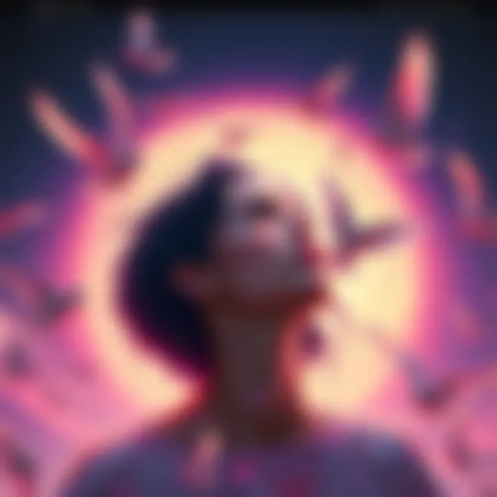 Colorful album cover featuring Kiara with birds flying in the sky