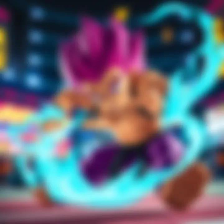 Kid Buu performing a powerful move in a game, showcasing his abilities as a top character