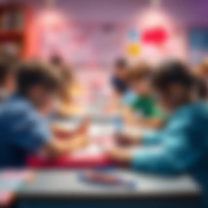 Students engaged in drawing activities at their desks, showcasing creativity and focus during classroom lessons.