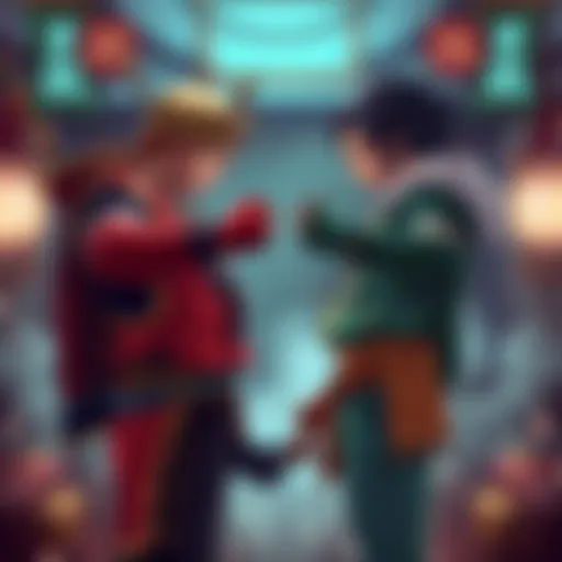 King Push and Zoro in a fierce battle stance, ready to fight in a dramatic setting