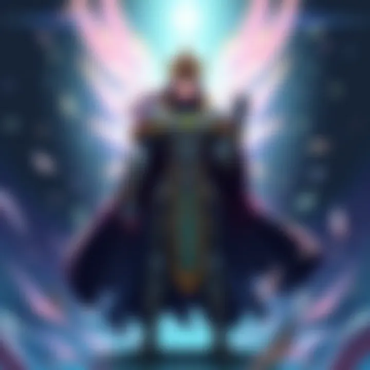 A digital illustration of King Diane, a powerful character, standing confidently with a magical aura around her, contemplating the future of the game banners.