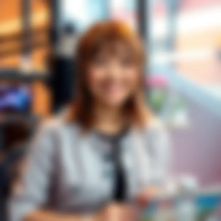 Kira Buckland, the voice actor for Mitsuri and Kirumi, smiling in a studio setting