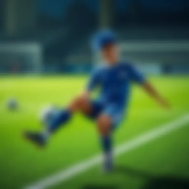 Kira practicing on the soccer field, focusing hard as he prepares for intense competition and challenges ahead.