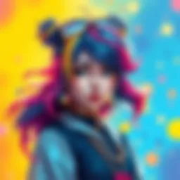 Kirara featuring colorful hair and outfit, showcasing her unique personality and style