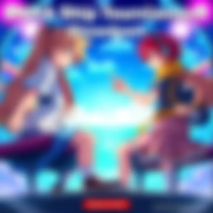 Kirimina and Kamijirou characters facing off in a friendly competition, showcasing contrasting themes of childhood friendship and young love.