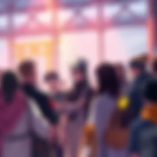 Fans discussing Masashi Kishimoto's personal anecdotes and artistic journey in Naruto at a gathering.
