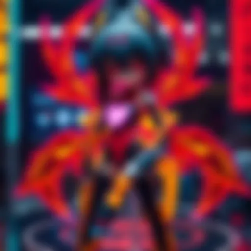 Prototype of Kiss-Shot Heart-Under-Blade figure on display, showcasing vibrant colors and detailed design.