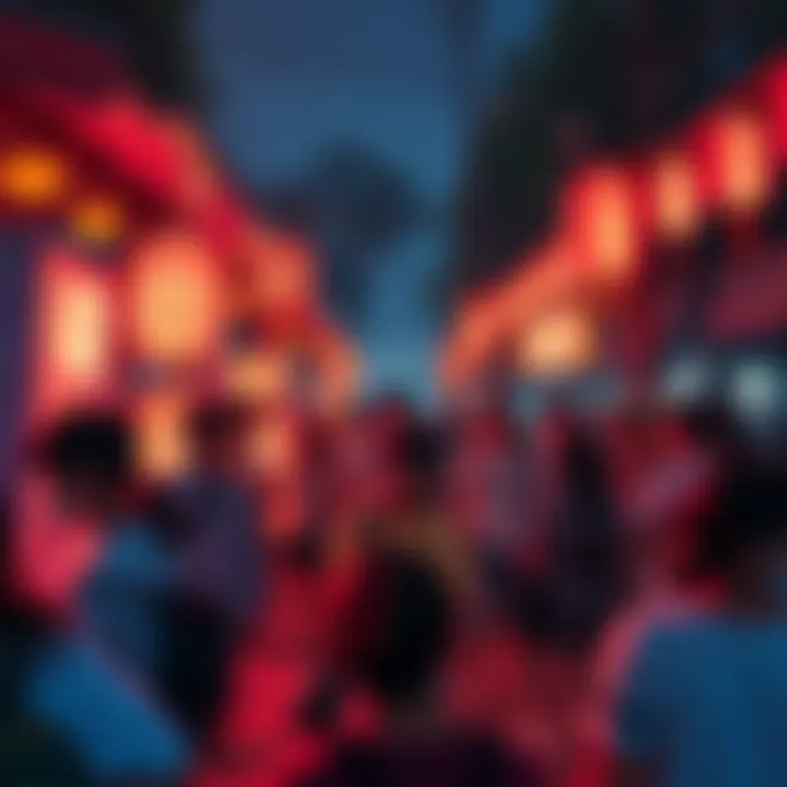 A vibrant gathering of people engaging in cultural activities influenced by Kisume, showcasing art and community spirit.