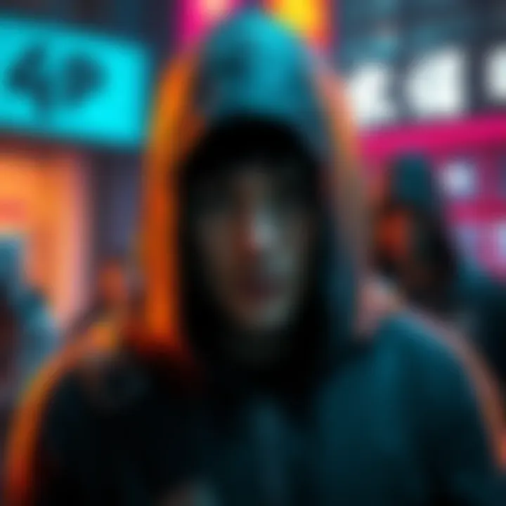 Klaas Wu wearing a striking hooded outfit, looking surprised as he faces elimination by Sandro.