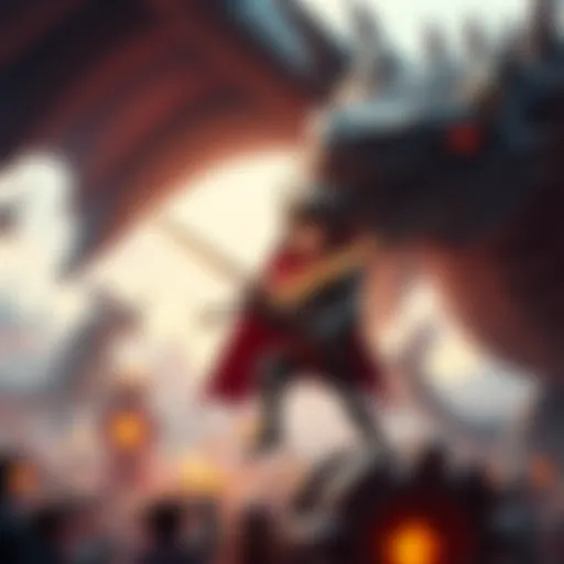 The Knight Commander explores vibrant surroundings inside a large dragon's belly, showcasing her adventurous spirit and unique friendships.