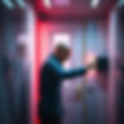 Knov efficiently operates a door closer in his dimensional setting, focusing on practicality and aura conservation.