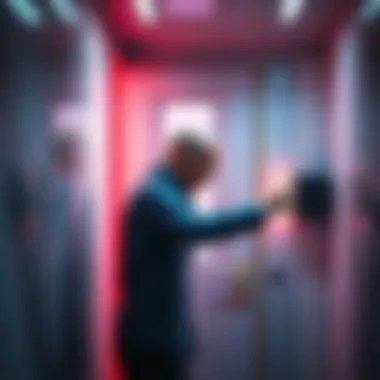 Knov efficiently operates a door closer in his dimensional setting, focusing on practicality and aura conservation.