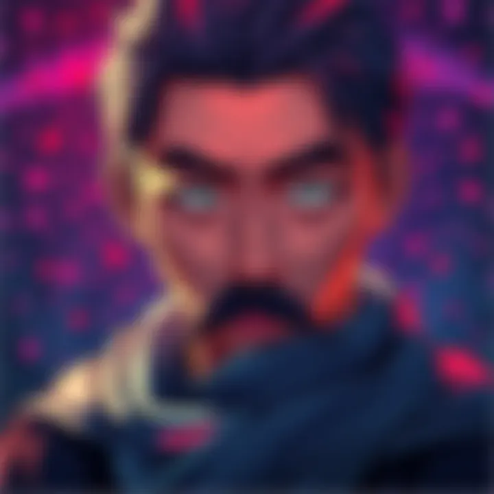 A close-up of Ko Murakami, showcasing his humble strength and unique aura, set against a vibrant background.