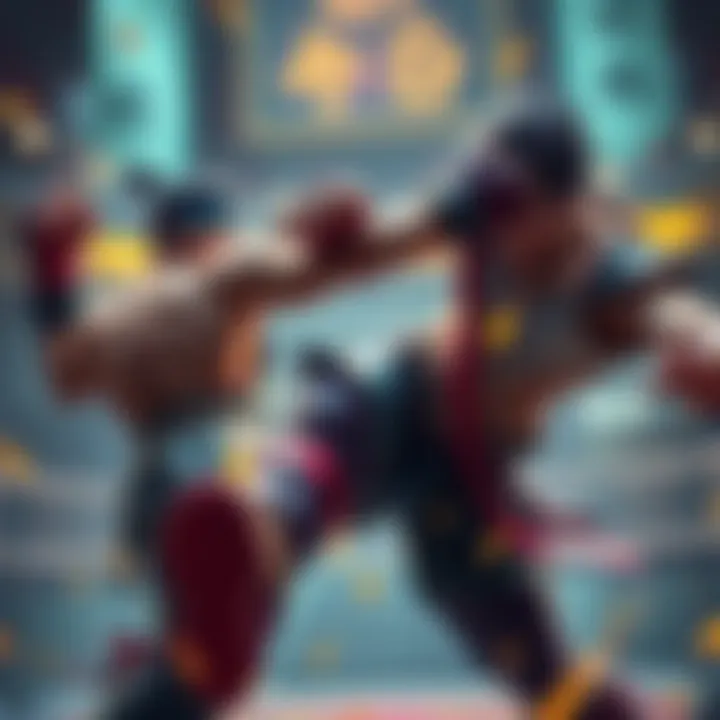 Koga and Kiryu engage in an intense fight, showcasing their skills and determination in the arena.